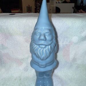Blue Ceramic Gnome Figurine